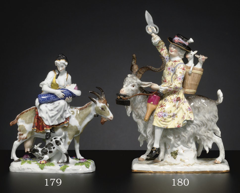 A MEISSEN GROUP OF THE TAILOR'S WIFE