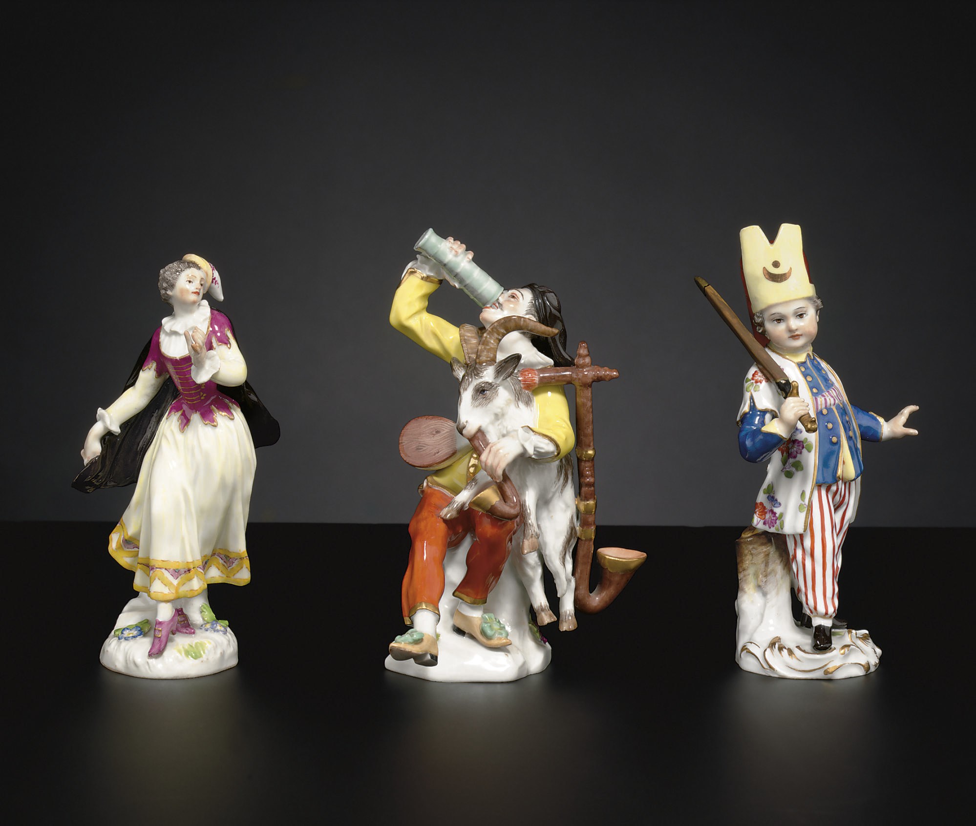 THREE MEISSEN FIGURES