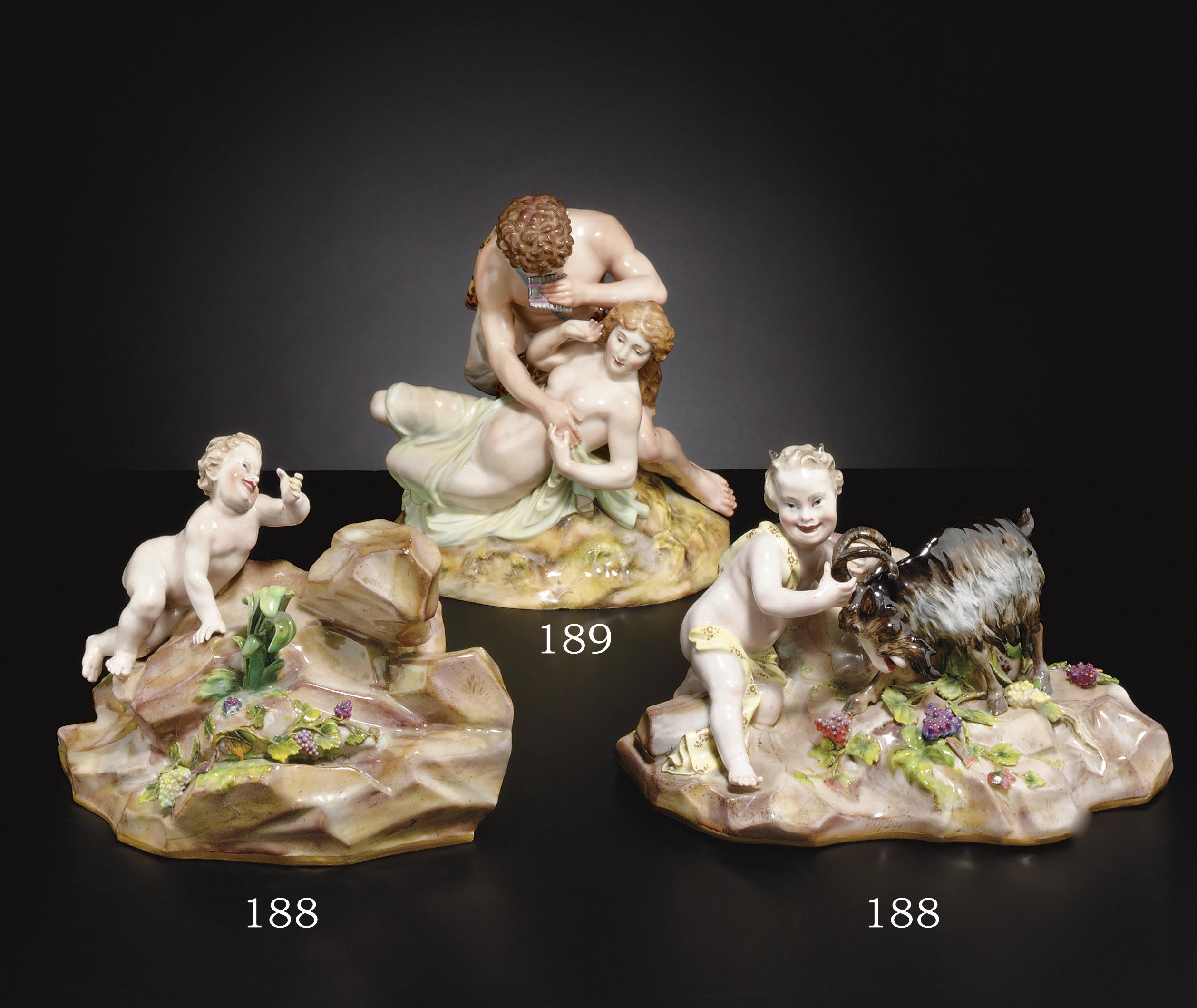 TWO PARTS OF A LARGER MEISSEN FIGURE GROUP