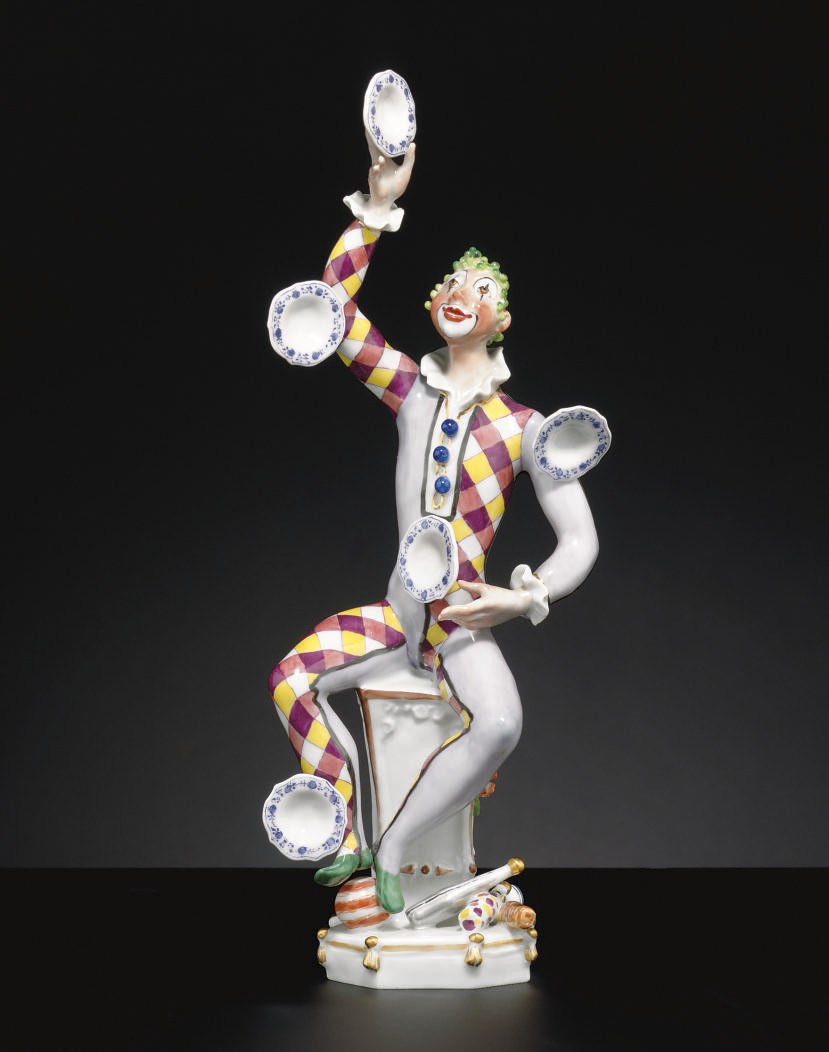 A MEISSEN FIGURE OF A JUGGLER