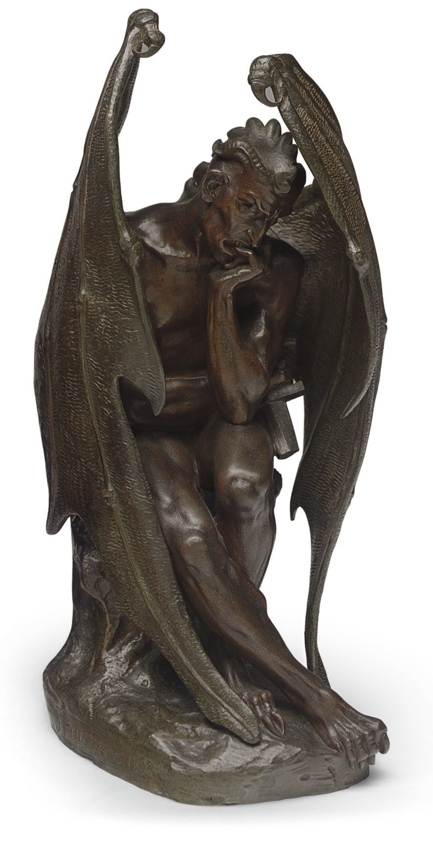 A FRENCH BRONZE FIGURE OF SATAN