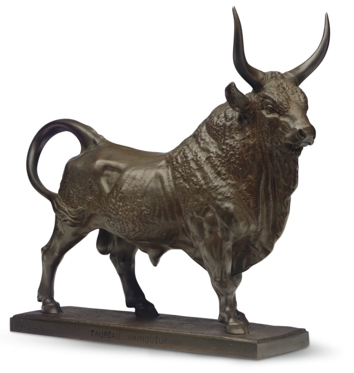 A FRENCH BRONZE STUDY ENTITLED 'TAUREAU VAINQUEUR'
