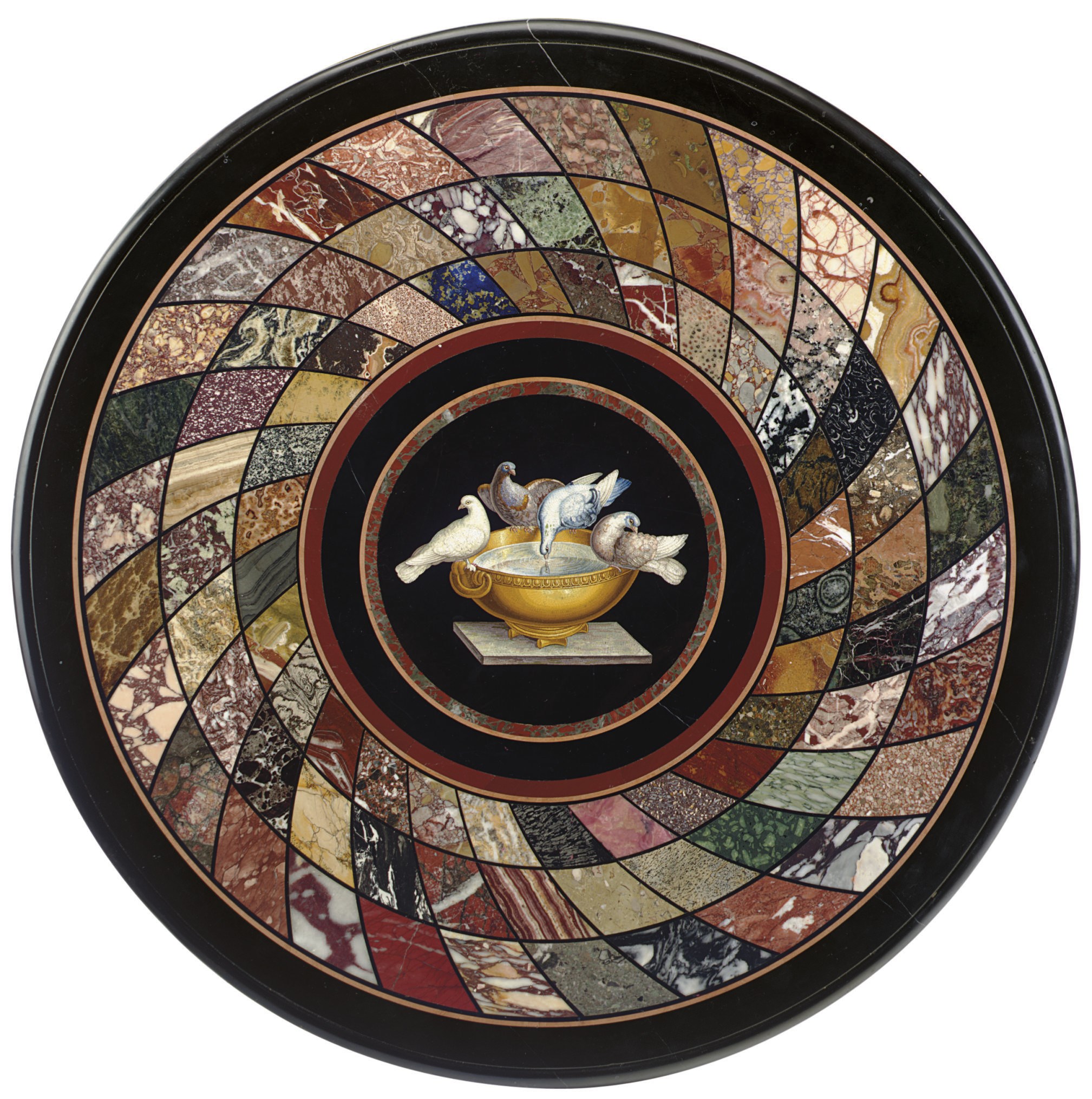 A ROMAN MICROMOSAIC AND SPECIMEN MARBLE TABLE-TOP