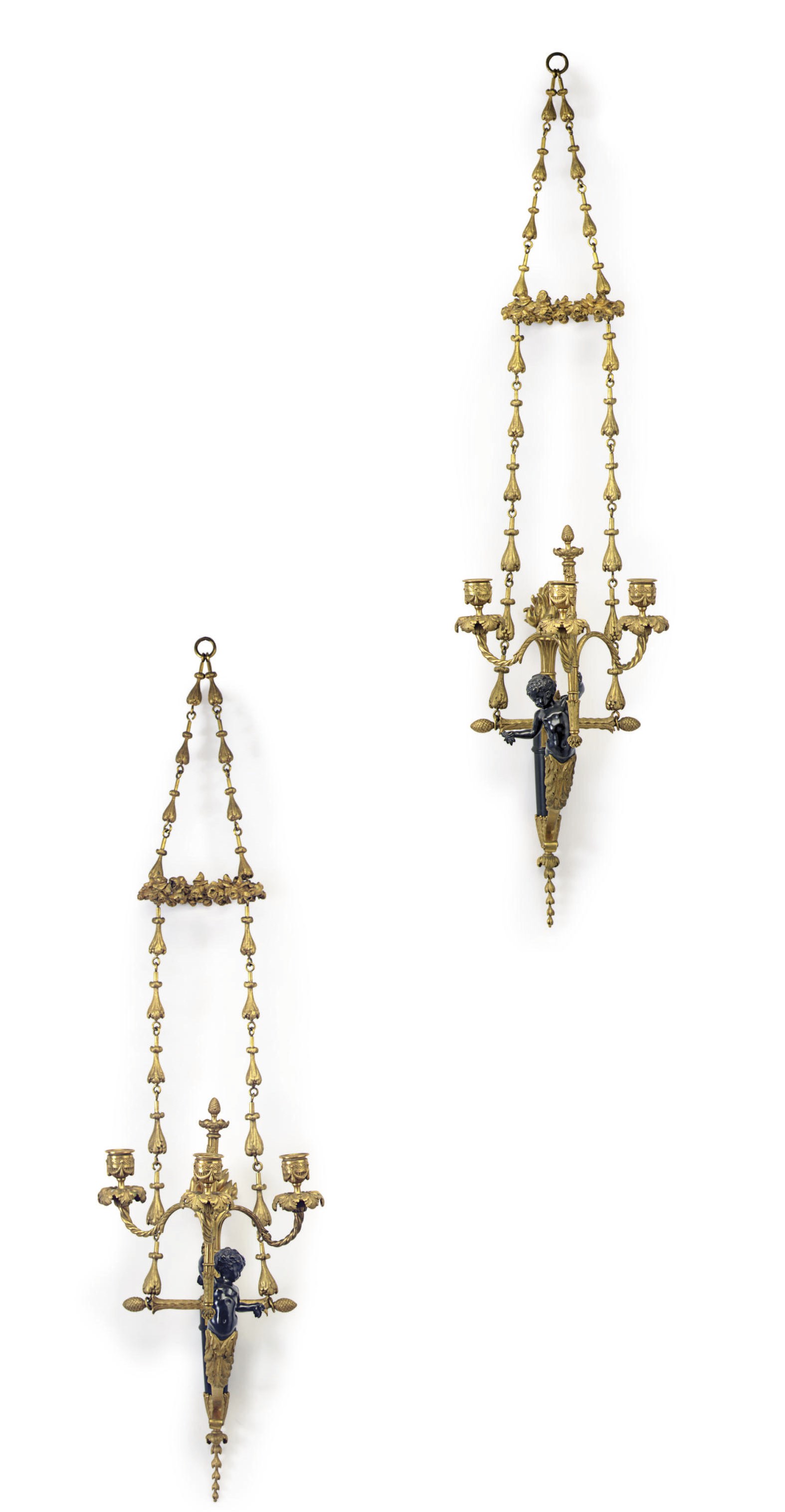 A FRENCH ORMOLU SIX-LIGHT CHANDELIER