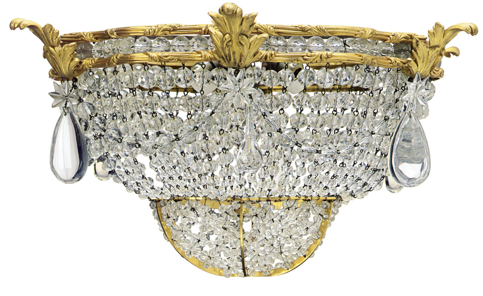 AN ORMOLU AND BEADED-GLASS PLAFFONIER