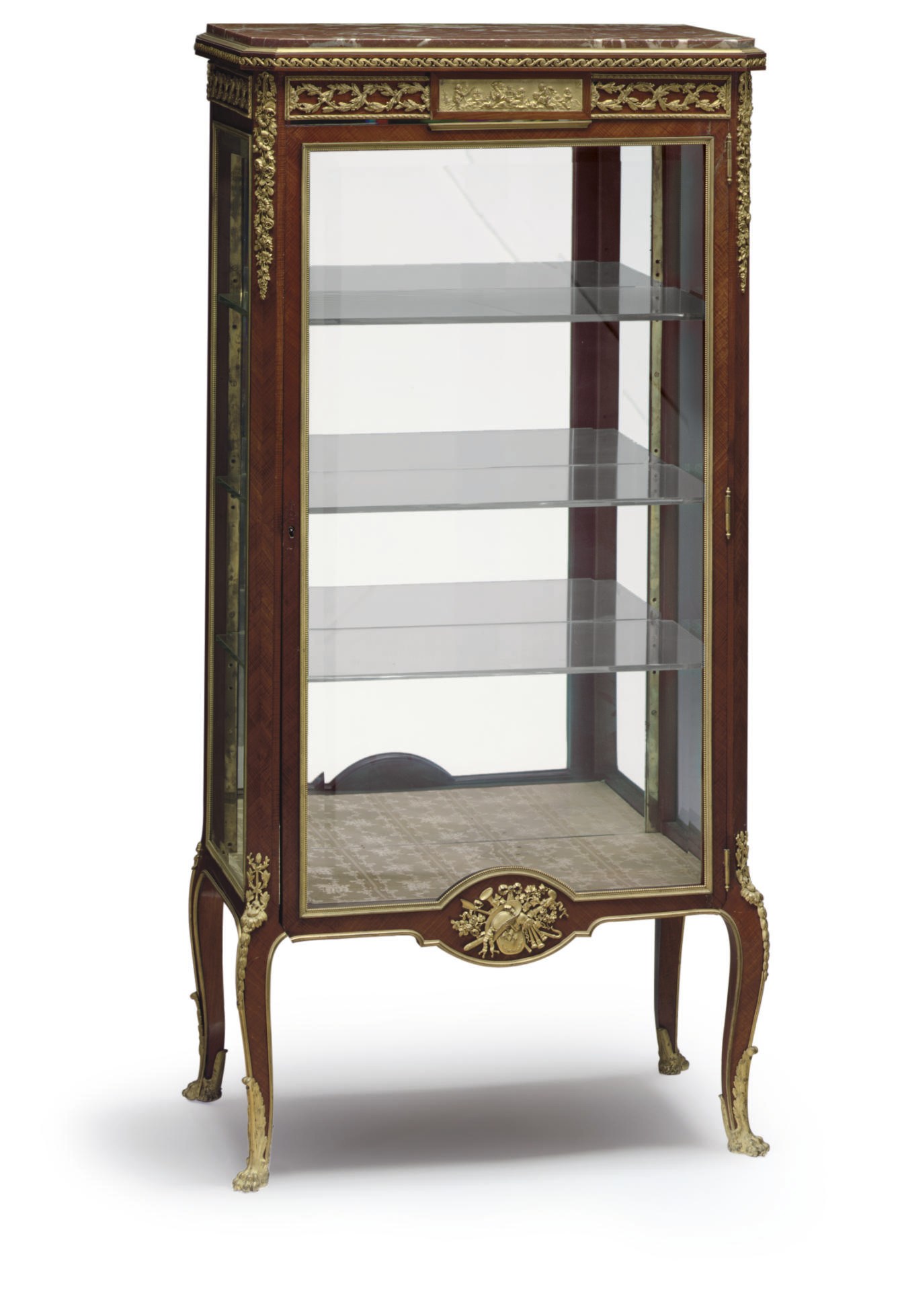 A FRENCH ORMOLU-MOUNTED MAHOGANY VITRINE