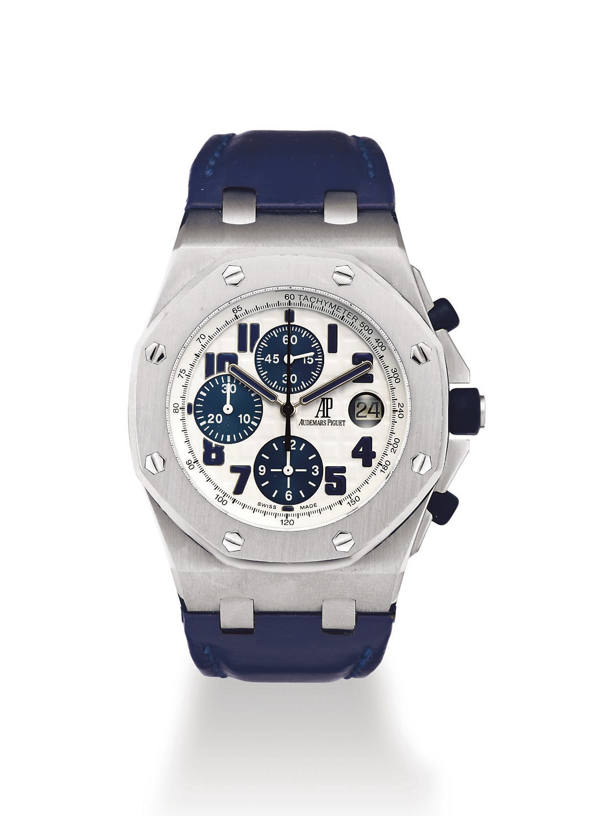 AUDEMARS PIGUET, "ROYAL OAK OFFSHORE CHRONOGRAPH NAVY"

STAINLESS STEEL AUTOMATIC ANTIMAGNETIC CHRONOGRAPH WRISTWATCH WITH DATE DISPLAY