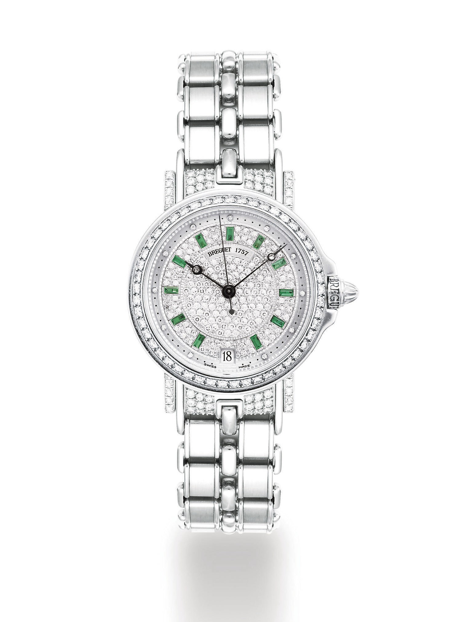 BREGUET, "MARINE" AUTOMATIQUE, REF. 1757E

WHITE GOLD AND DIAMOND-SET AUTOMATIC BRACELET WATCH WITH DATE DISPLAY