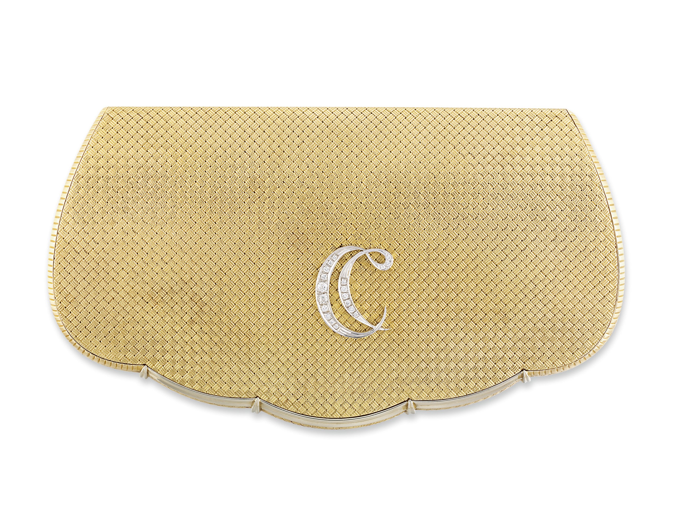 A GOLD AND DIAMOND EVENING BAG
