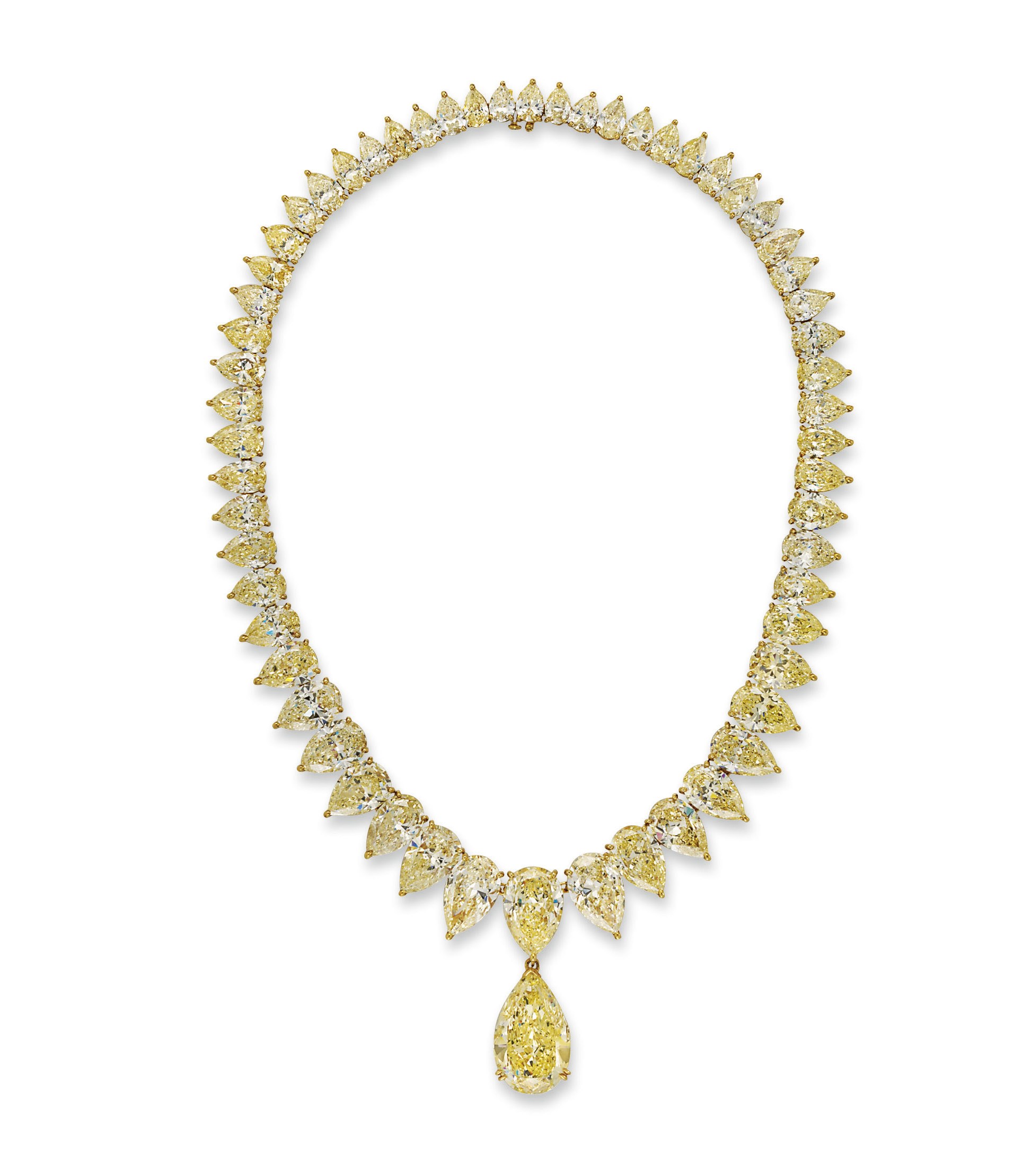 AN IMPORTANT COLOURED DIAMOND NECKLACE, BY ADLER