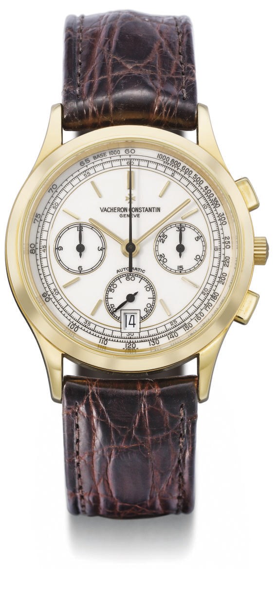Vacheron Constantin. A fine 18K gold automatic chronograph wristwatch with date