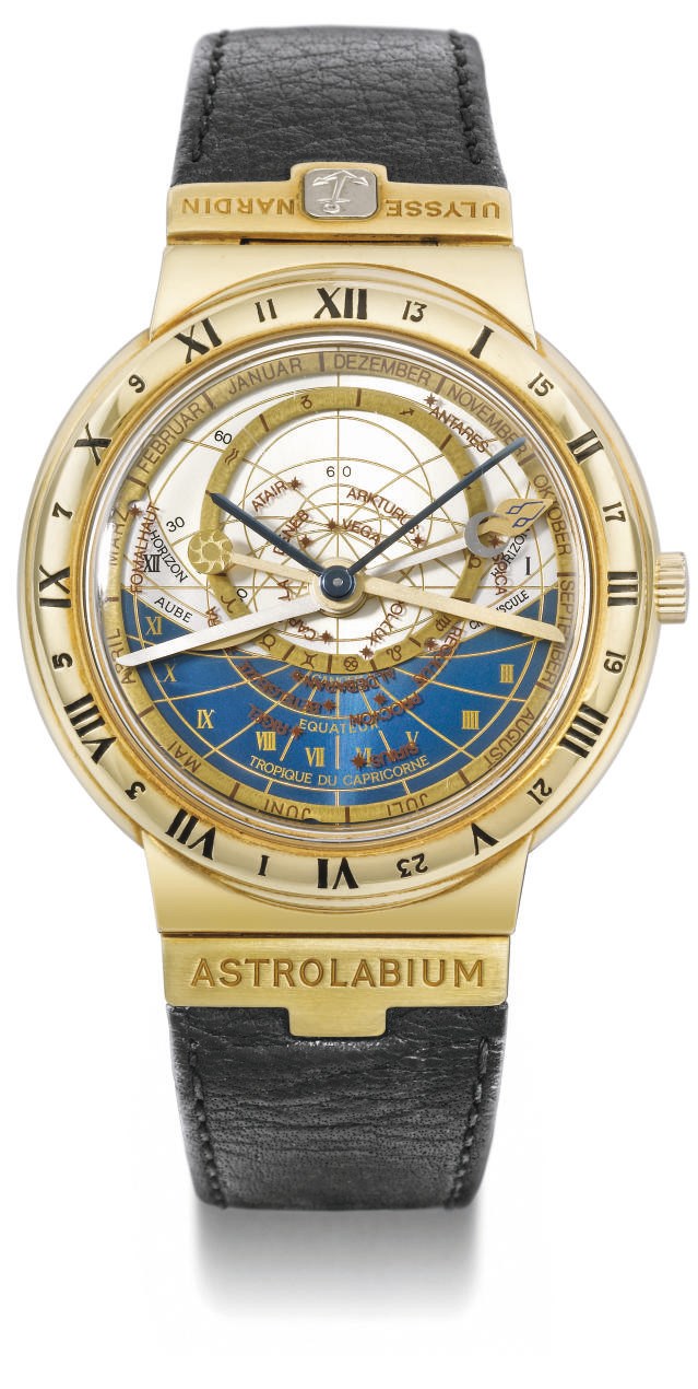 Ulysse Nardin. A fine 18K gold automatic perpetual calendar astronomical wristwatch