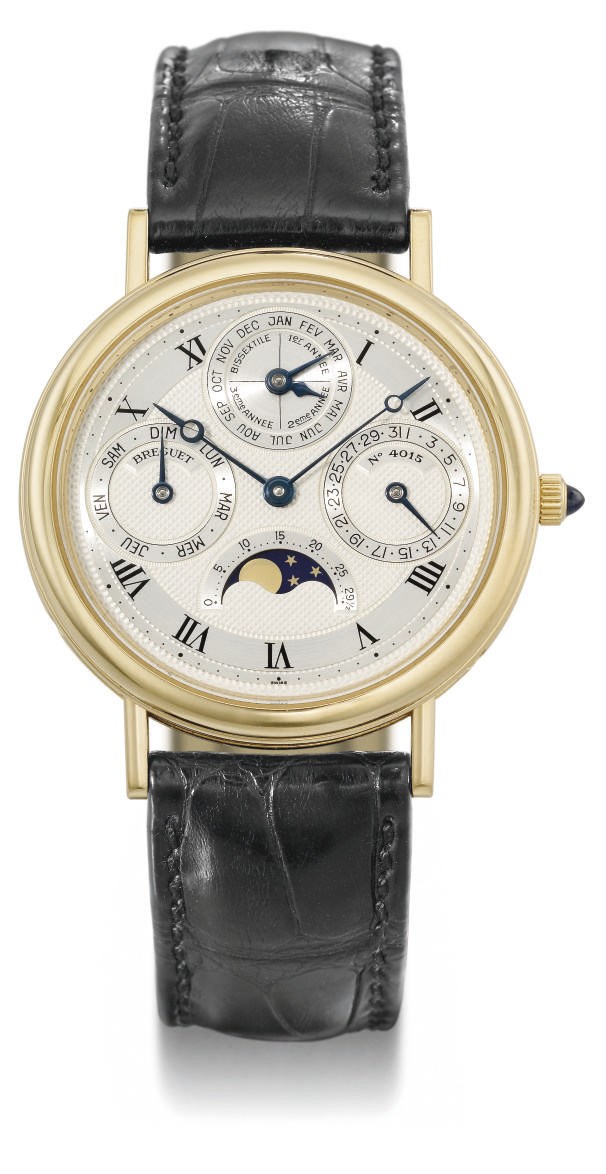 Breguet. A fine 18K gold automatic perpetual calendar wristwatch with moon phase