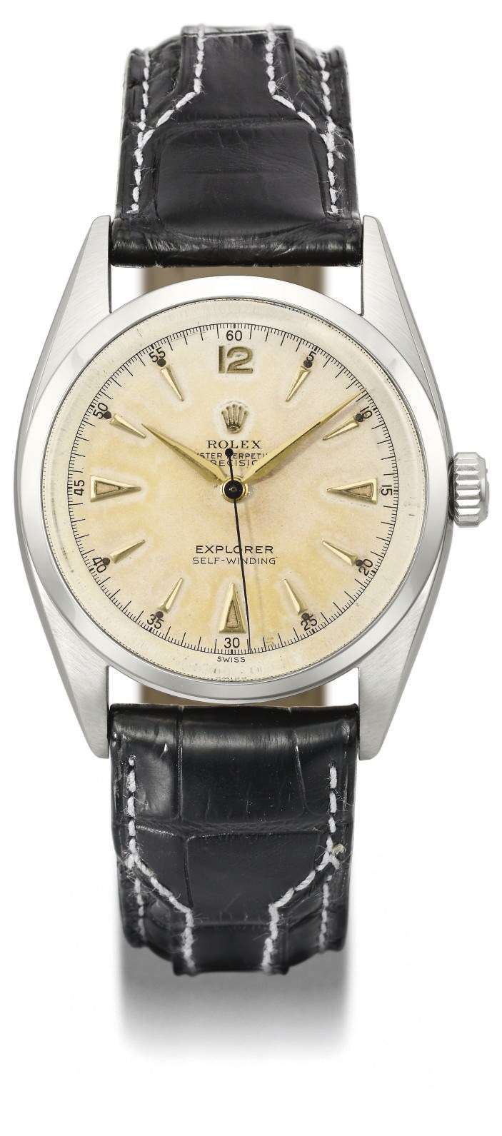 Rolex. A rare stainless steel automatic wristwatch with sweep centre seconds