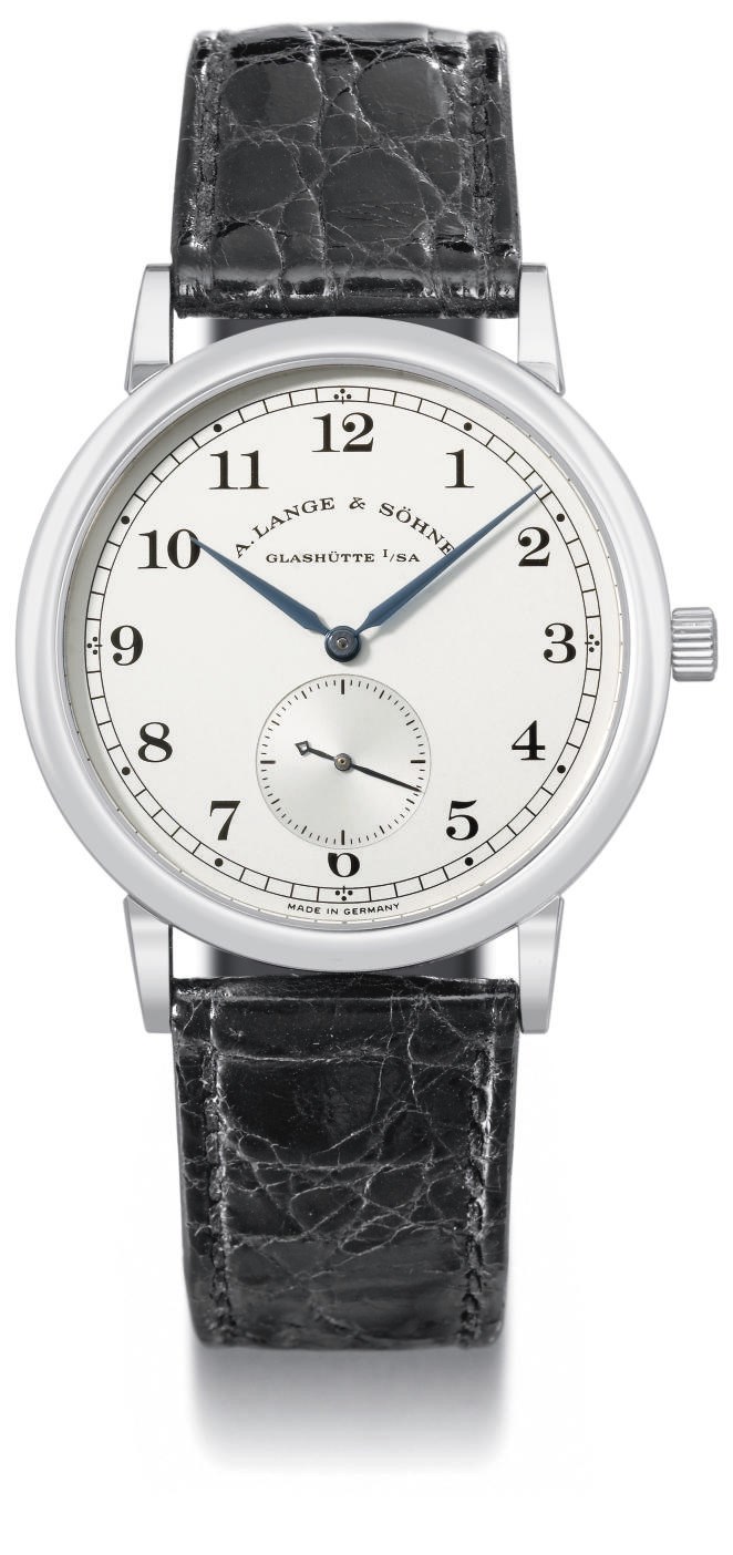 A. Lange & Söhne. A fine platinum wristwatch