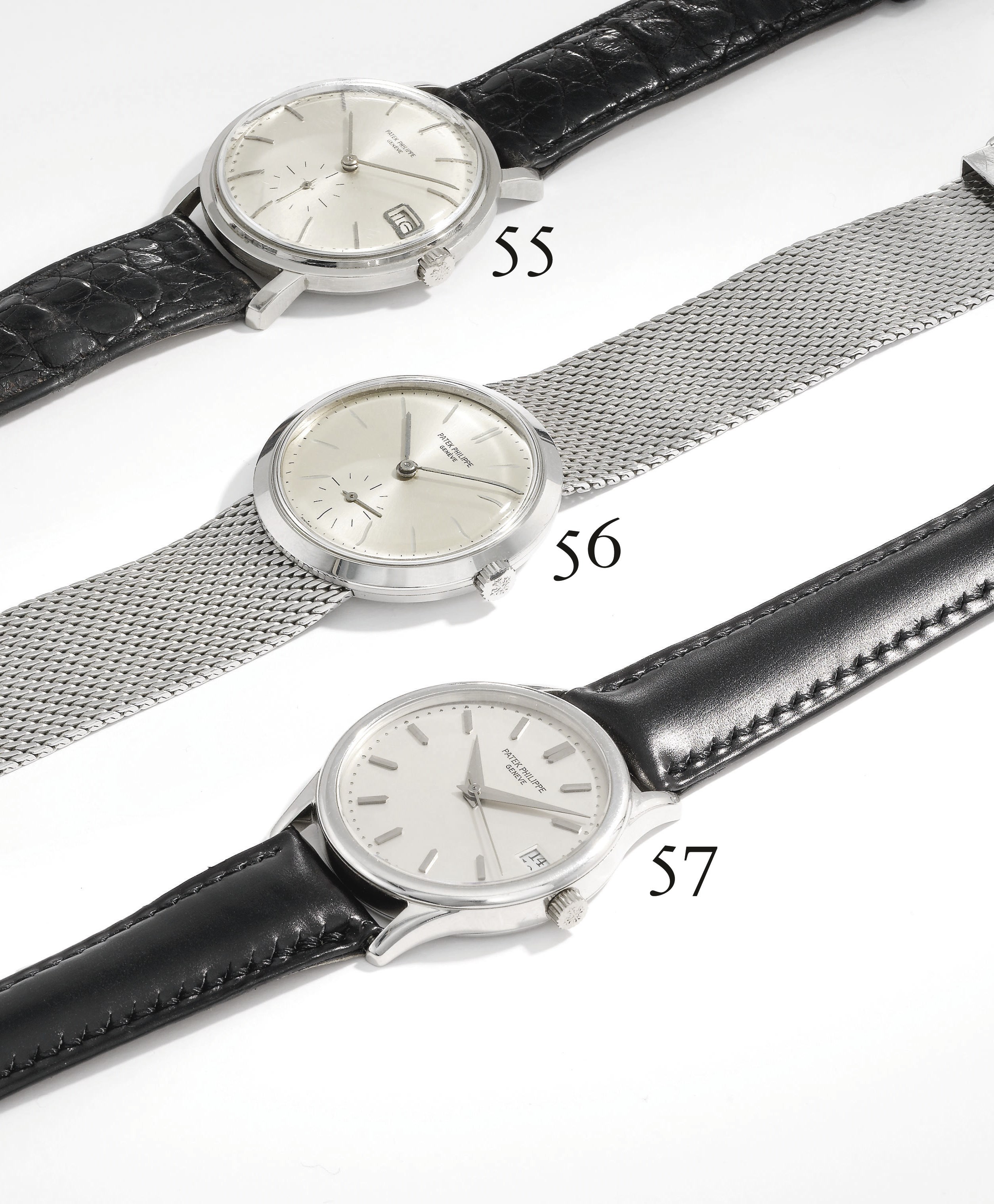 Patek Philippe. A fine platinum automatic wristwatch with sweep centre seconds and date