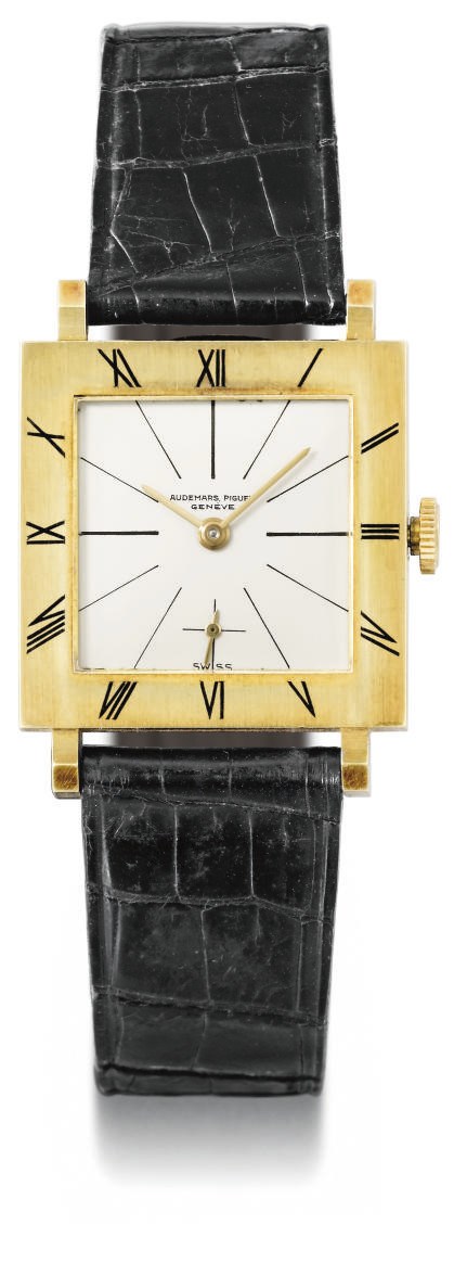 Audemars Piguet. An unusual 18K gold square wristwatch