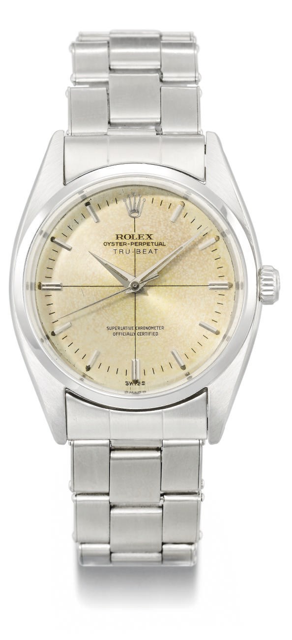 Rolex. A rare stainless steel automatic wristwatch with dead beat jump seconds and bracelet