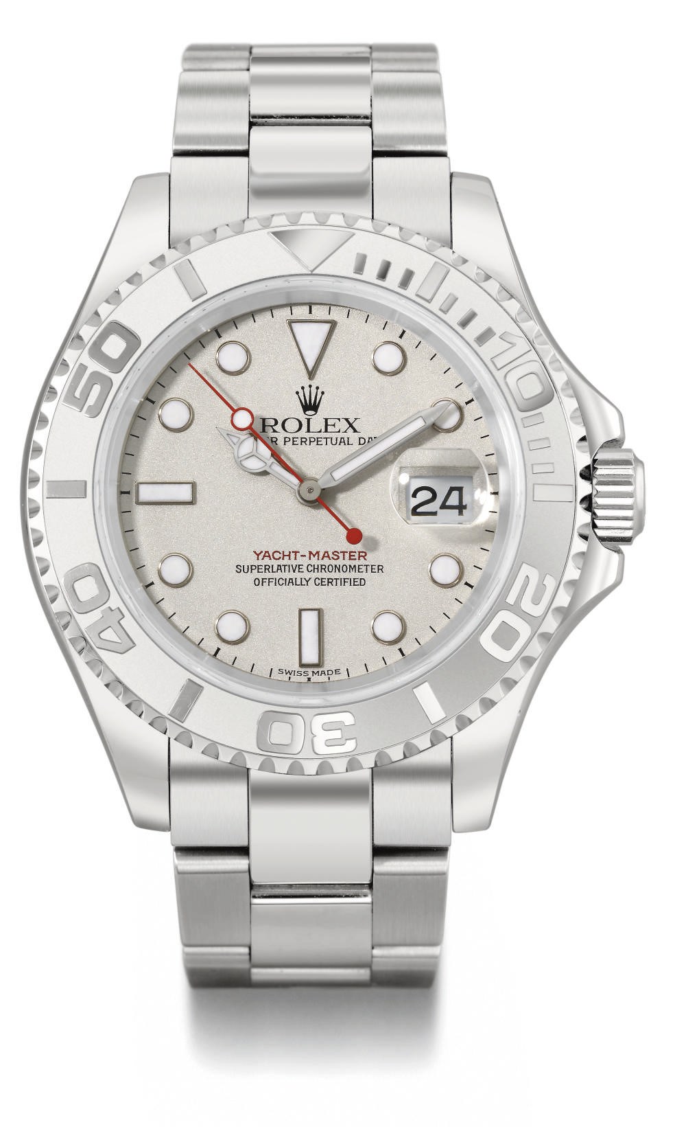 Rolex. A stainless steel and platinum automatic wristwatch with sweep centre seconds, date and bracelet