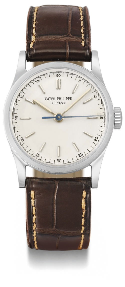 Patek Philippe. An attractive stainless steel wristwatch with sweep centre seconds