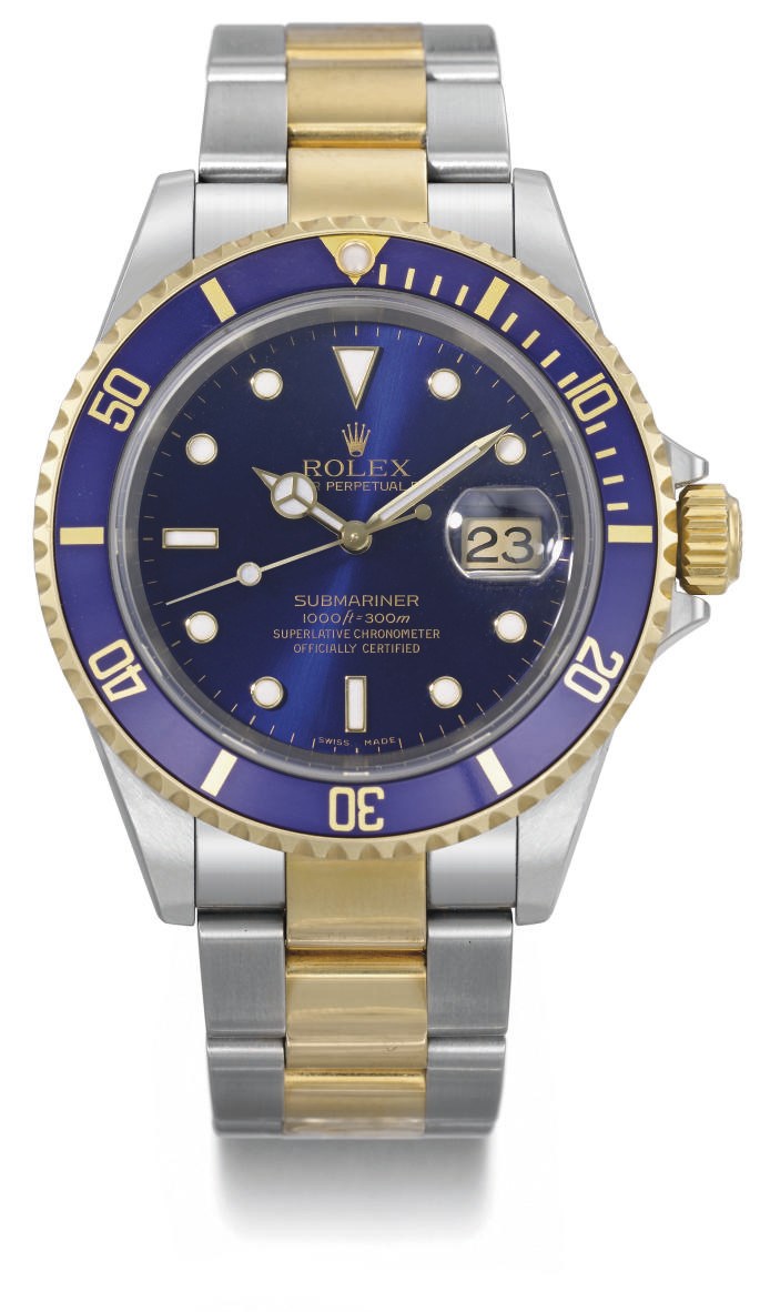 Rolex. A stainless steel and gold automatic wristwatch with sweep centre seconds, date and bracelet