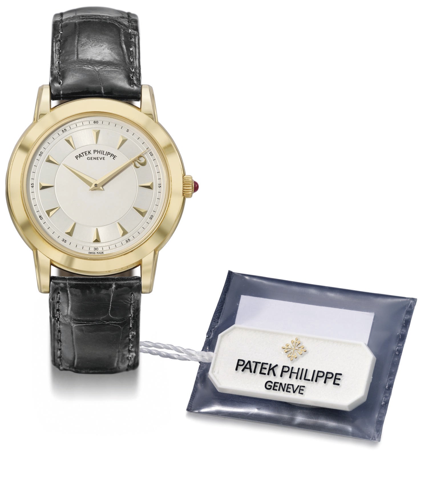 Patek Philippe. A fine 18K gold limited edition automatic wristwatch with original certificate and box, made to celebrate the millennium