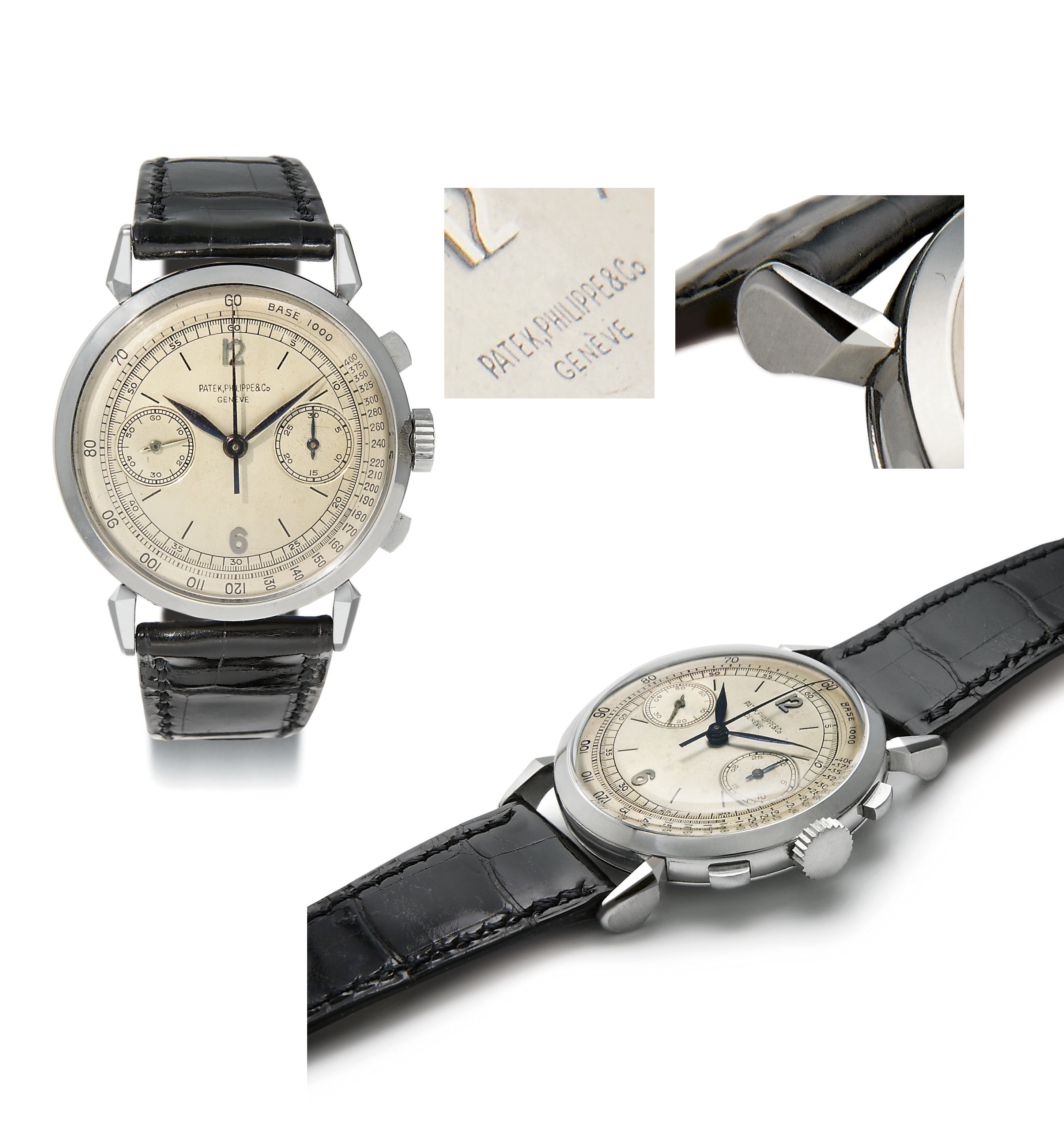 Patek Philippe. A superb and extremely rare stainless steel chronograph wristwatch