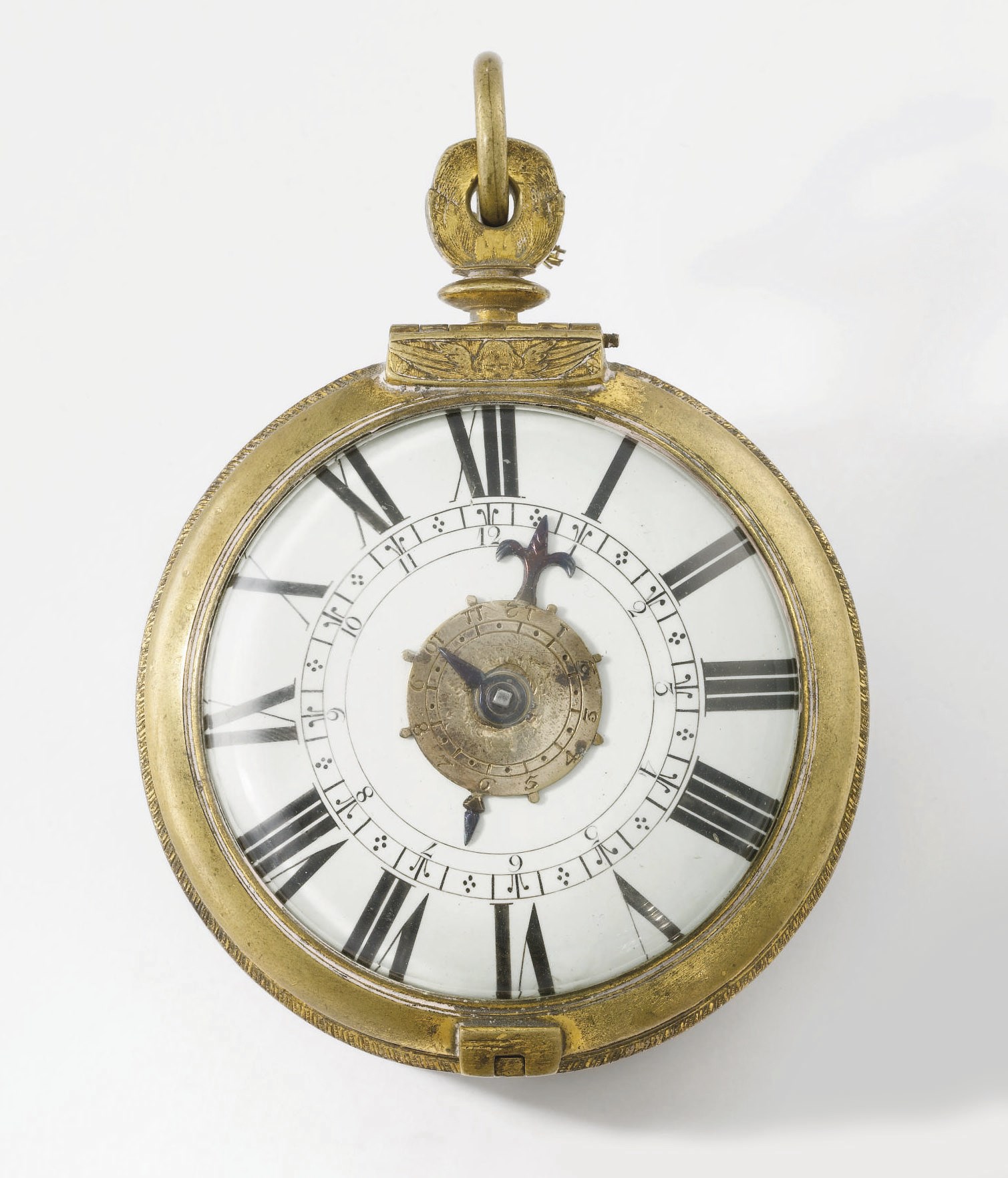 Michel Cuper. A fine, large and unusual gilt metal two train openface coach watch with alarm