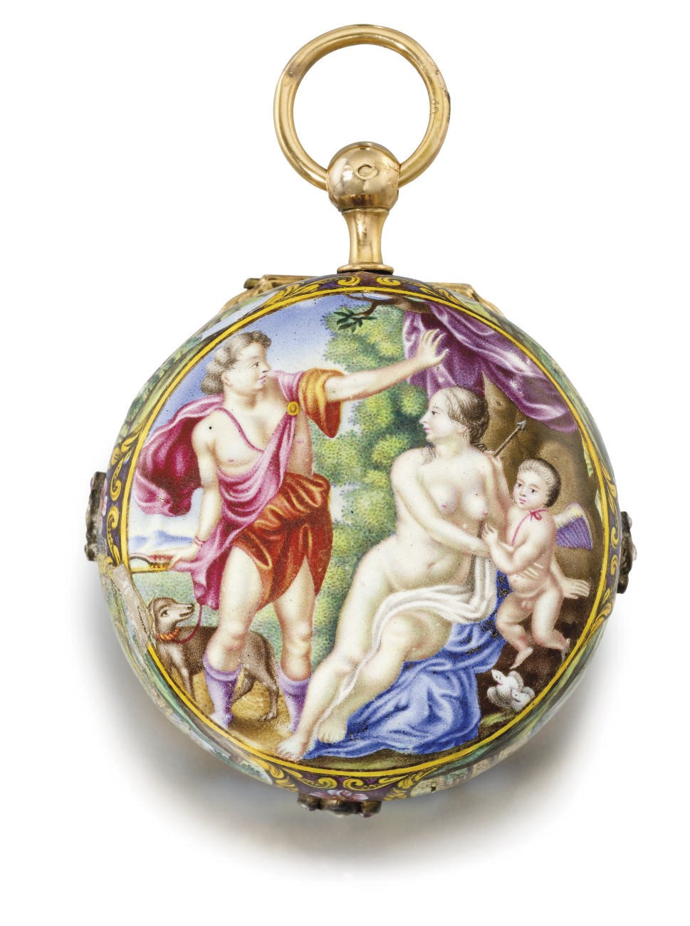 Henry Malsy. An 18K gold and enamel openface verge watch