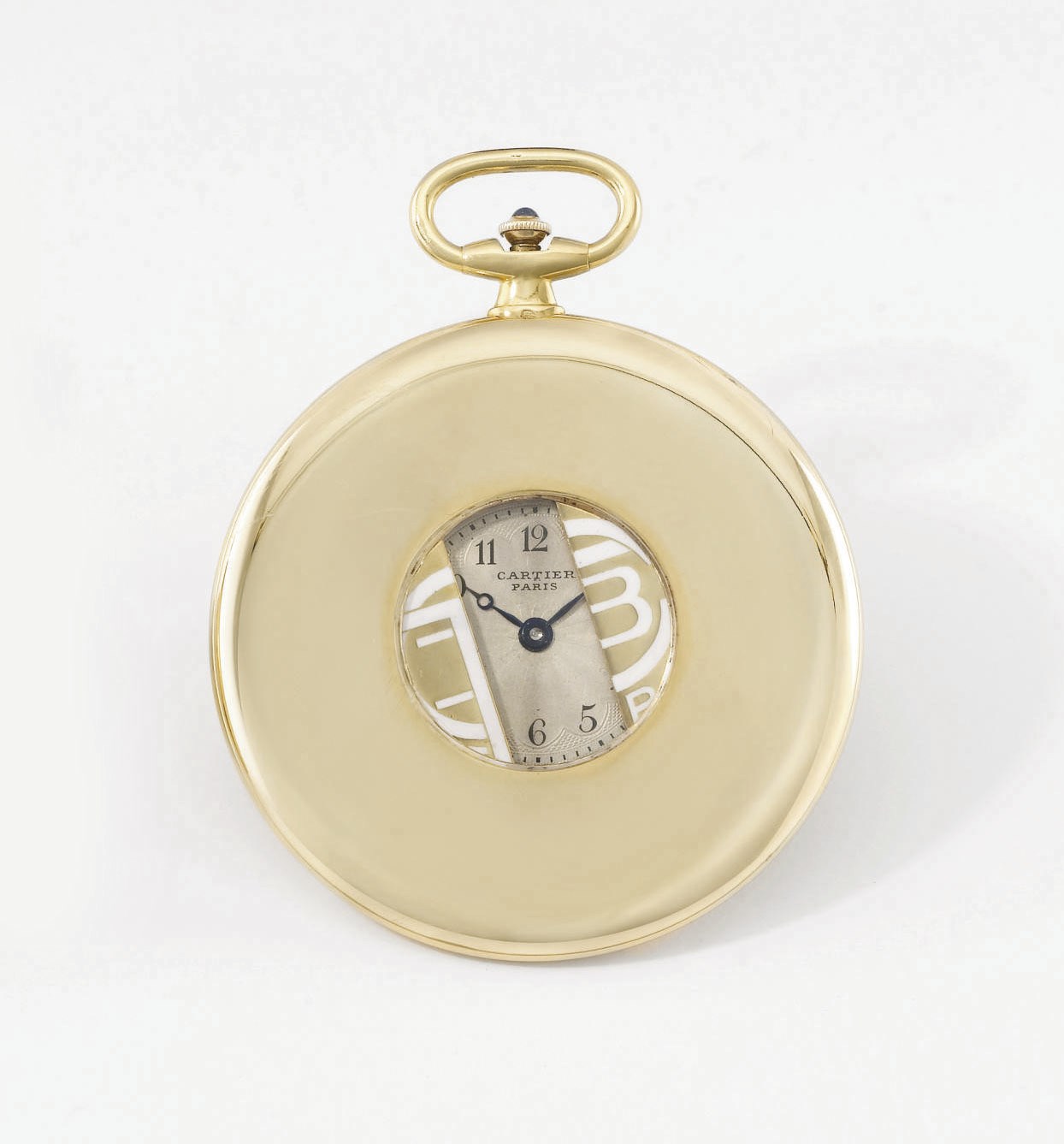 Cartier. A fine and slim 18K gold hunter case keyless lever shutter dress watch