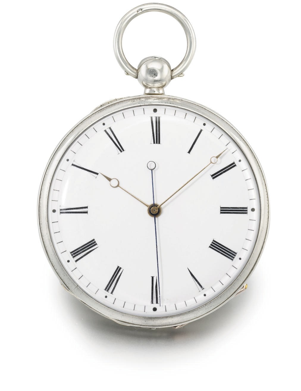 Henri Motel. A fine silver openface two train independent dead seconds cylinder watch