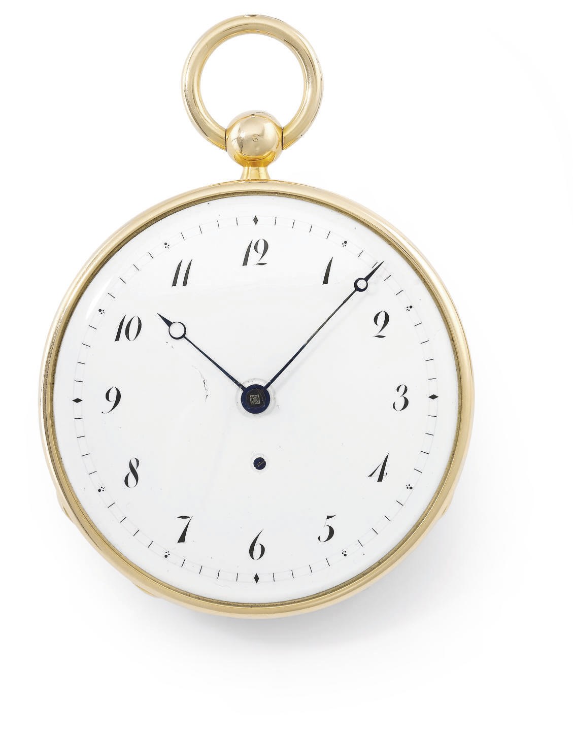 Breguet. A fine, rare and large 18K pink gold ruby cylinder watch