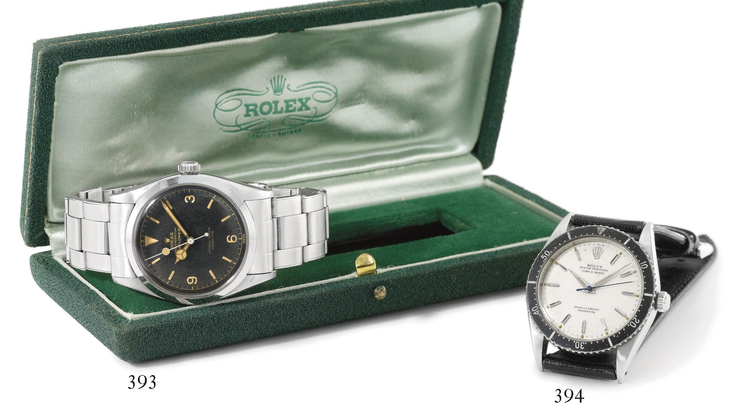 Rolex. A fine and rare stainless steel automatic wristwatch with sweep centre seconds, bracelet and chocolate-brown dial
