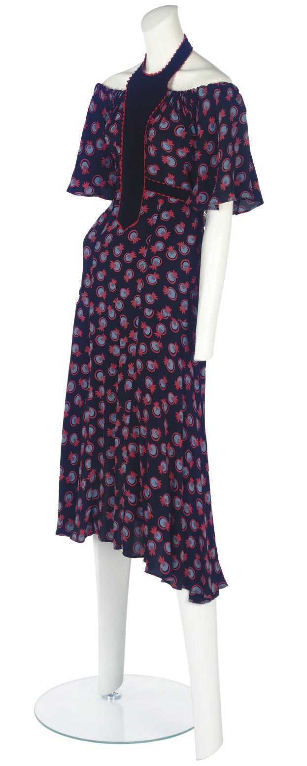 OSSIE CLARK (1942-1996) & CELIA BIRTWELL (B.1941)
AN OFF-THE-SHOULDER DRESS WITH HALTERNECK