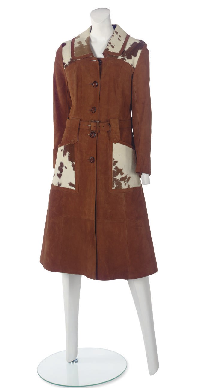 YVES SAINT LAURENT (1936-2008)
A SUEDE, BELTED COAT