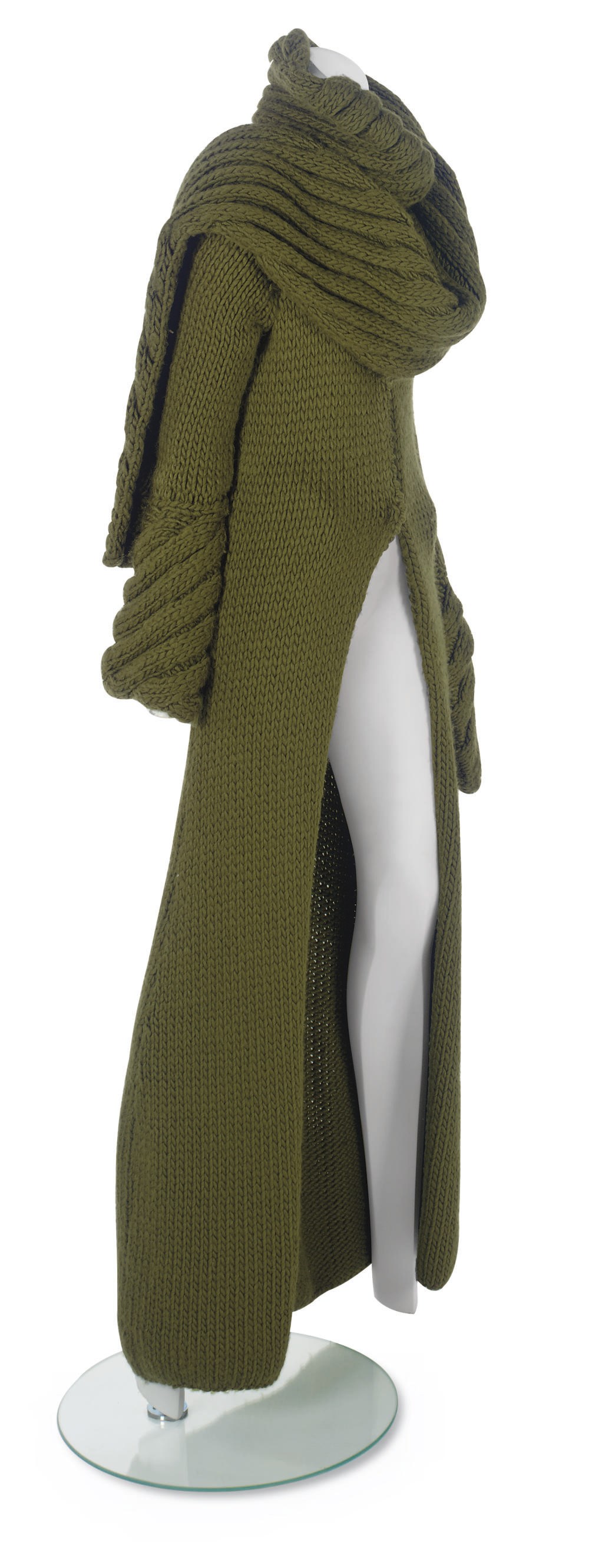 CLAUDE MONTANA (B.1949)
A MAXI COAT WITH INTEGRAL SCARF