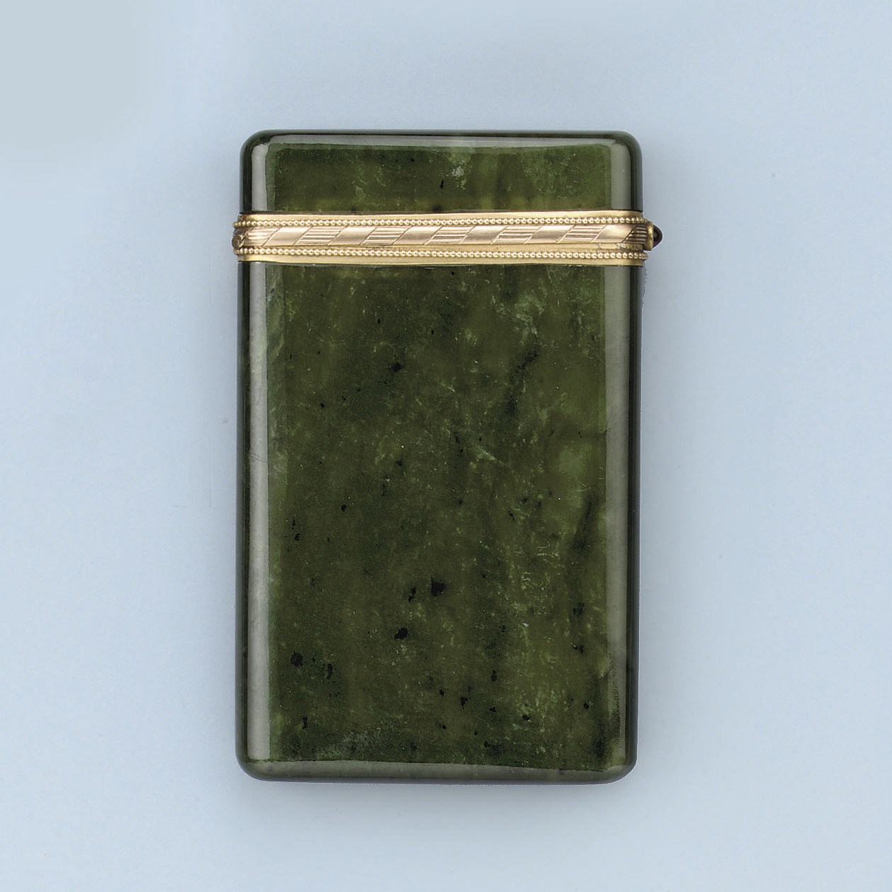 AN ANTIQUE NEPHRITE CASE, BY KOCH