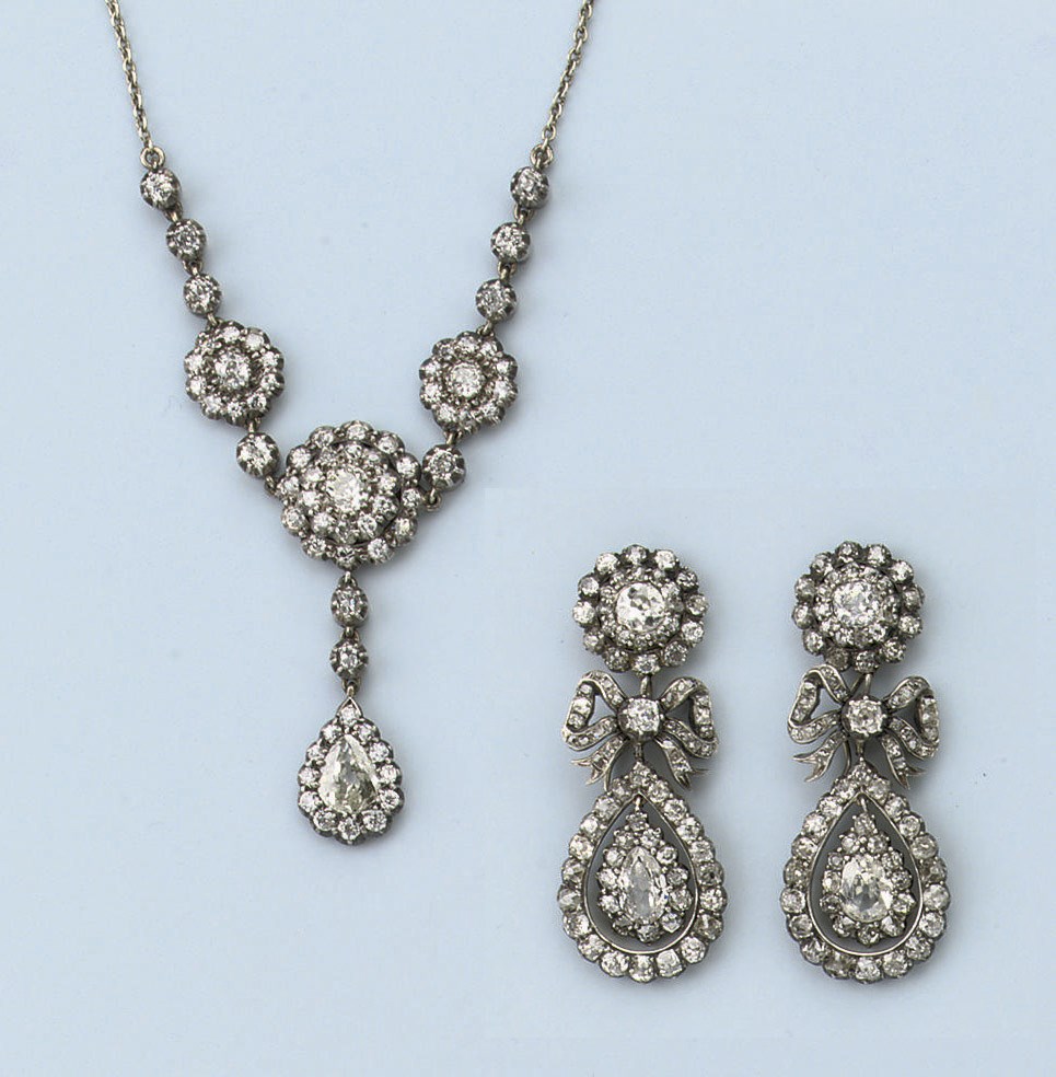 A DIAMOND DEMI PARURE