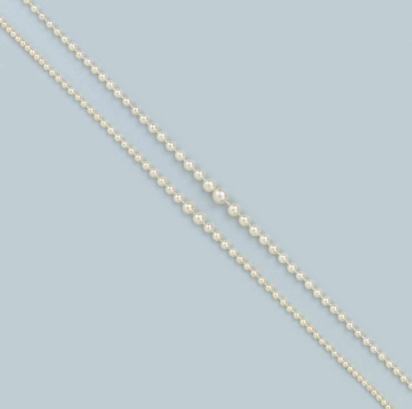 TWO NATURAL PEARL NECKLACES