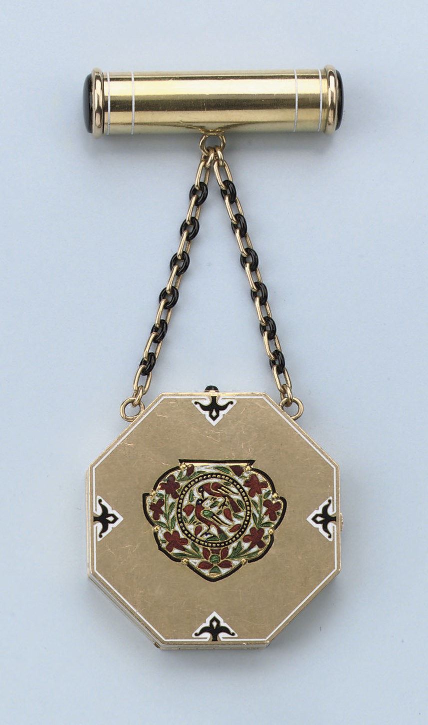A RARE ART DECO ENAMEL VANITY CASE, BY CARTIER