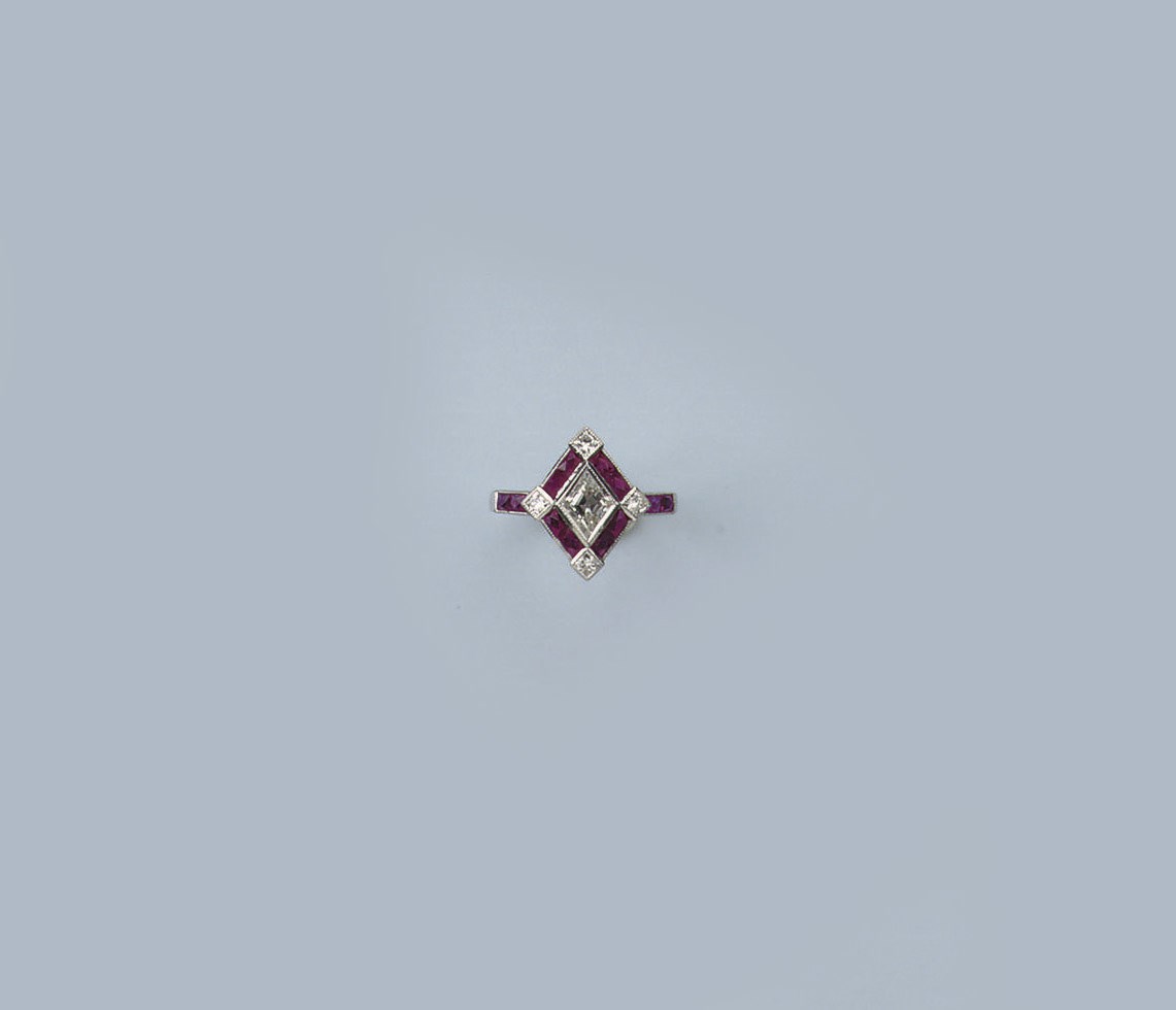A RUBY AND DIAMOND RING