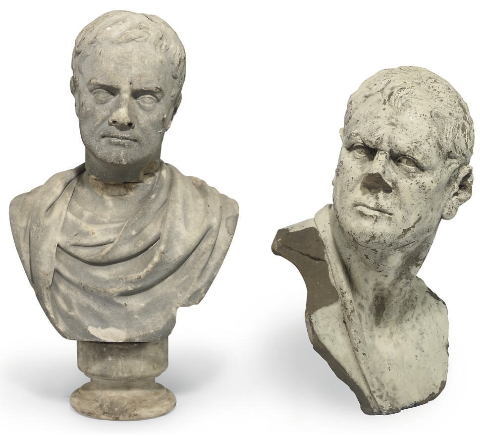 A ENGLISH MARBLE BUST OF A GENTLEMAN