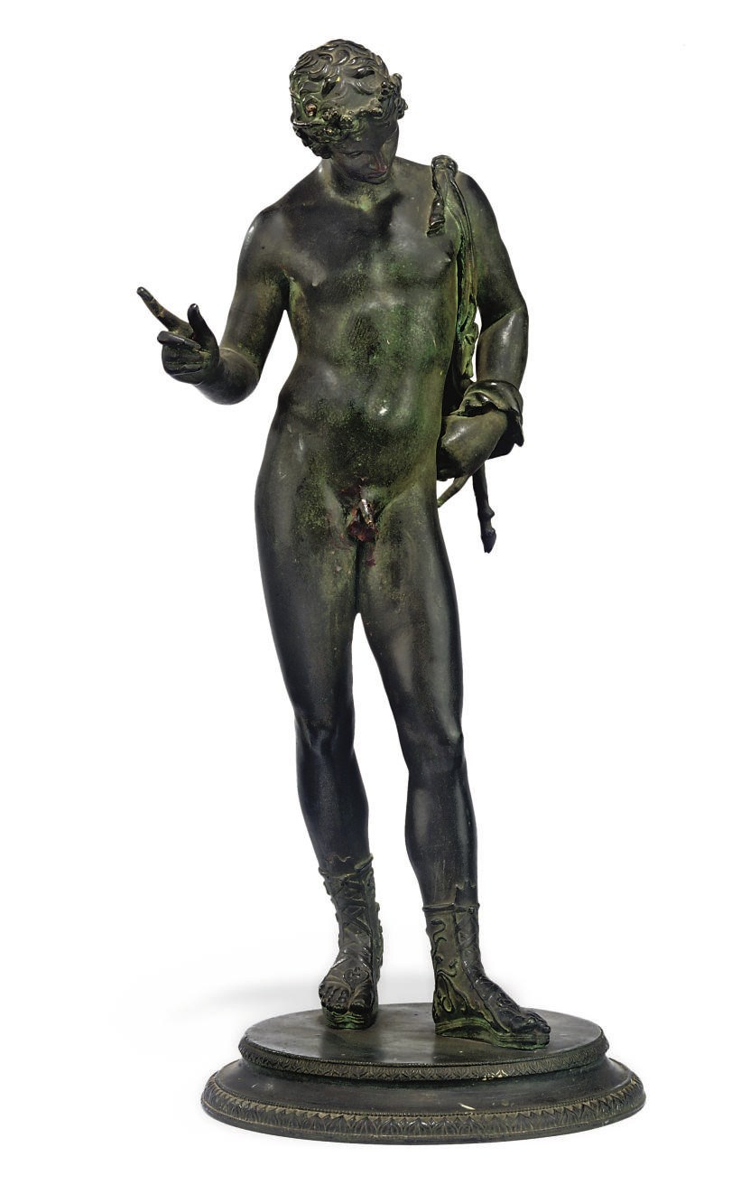 A NEAPOLITAN BRONZE MODEL OF NARCISSUS