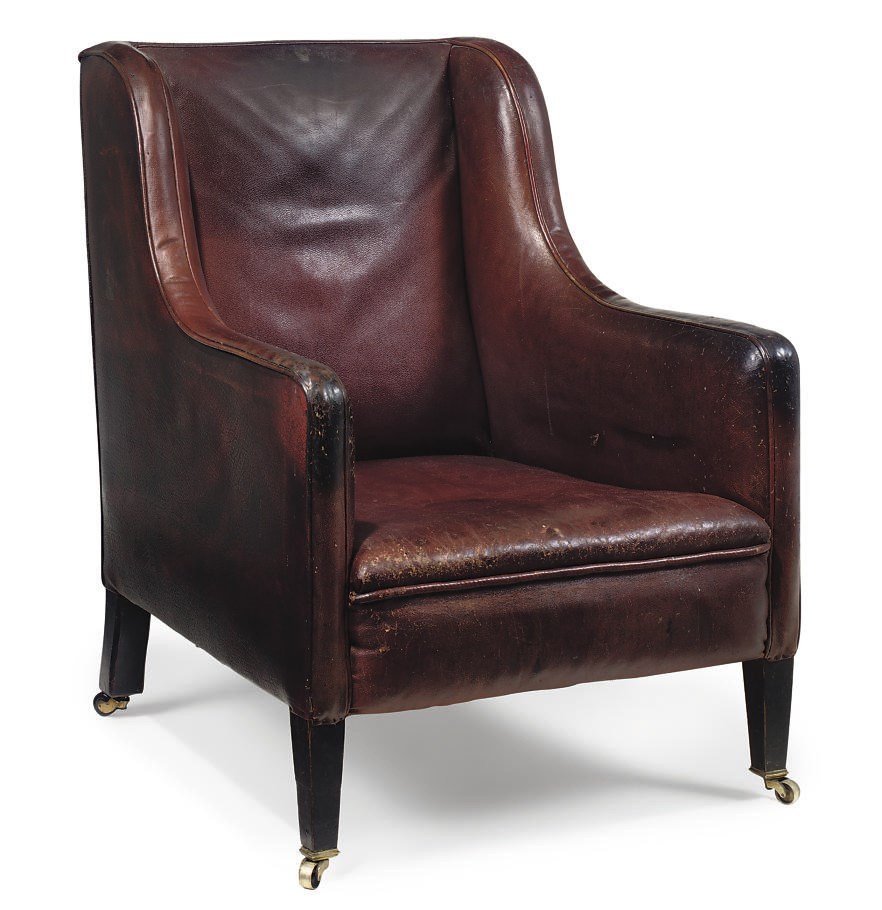 A VICTORIAN STAINED BEECH EASY ARMCHAIR