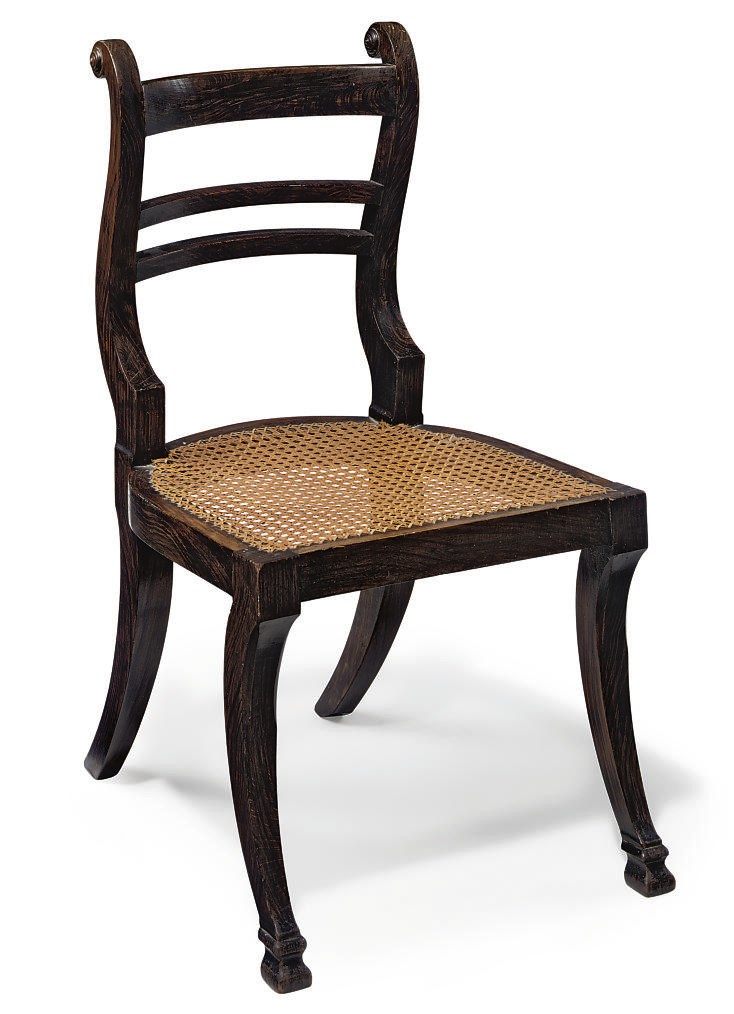 A REGENCY GRAINED ROSEWOOD CHAIR