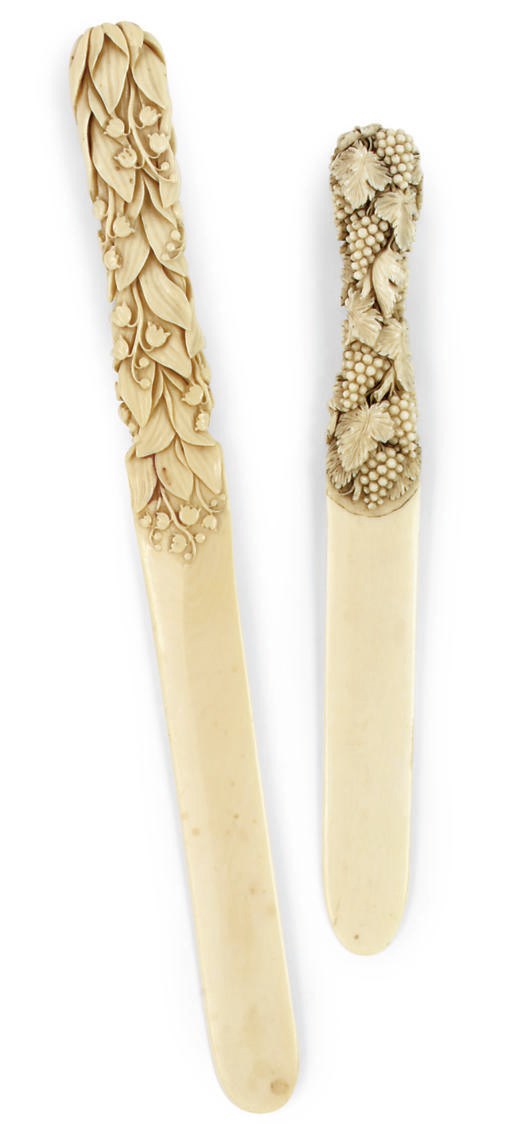 TWO VICTORIAN IVORY PAPER KNIVES