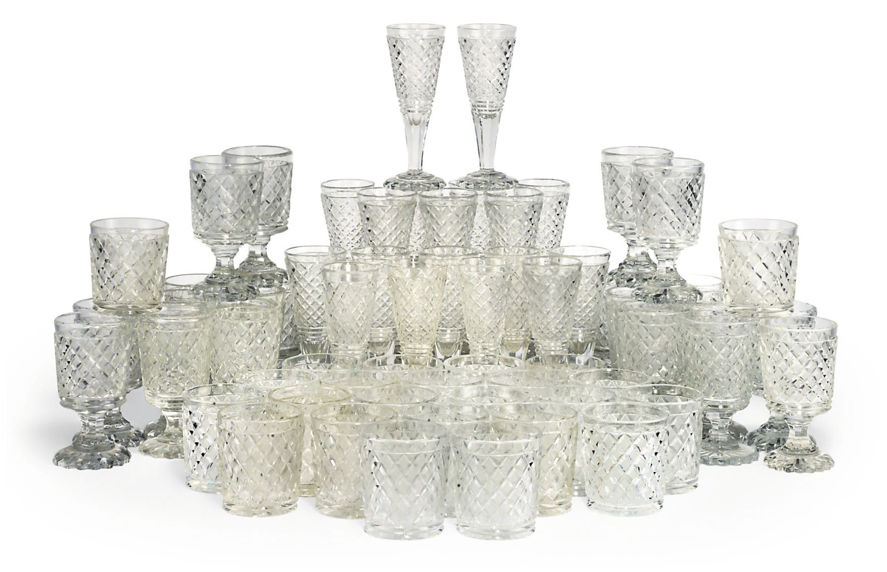 A SUITE OF ENGLISH CUT-GLASSWARE