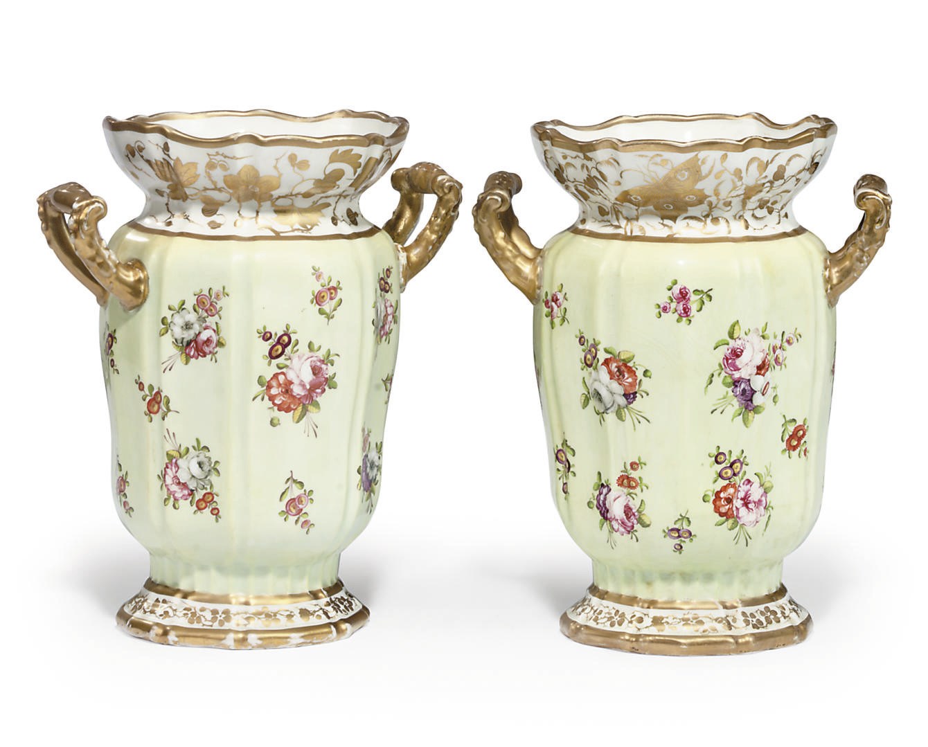 A PAIR OF MASON'S PATENT IRONSTONE CHINA VASES
