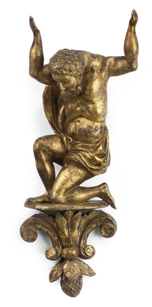 A CONTINENTAL GILTWOOD MODEL OF ATLAS