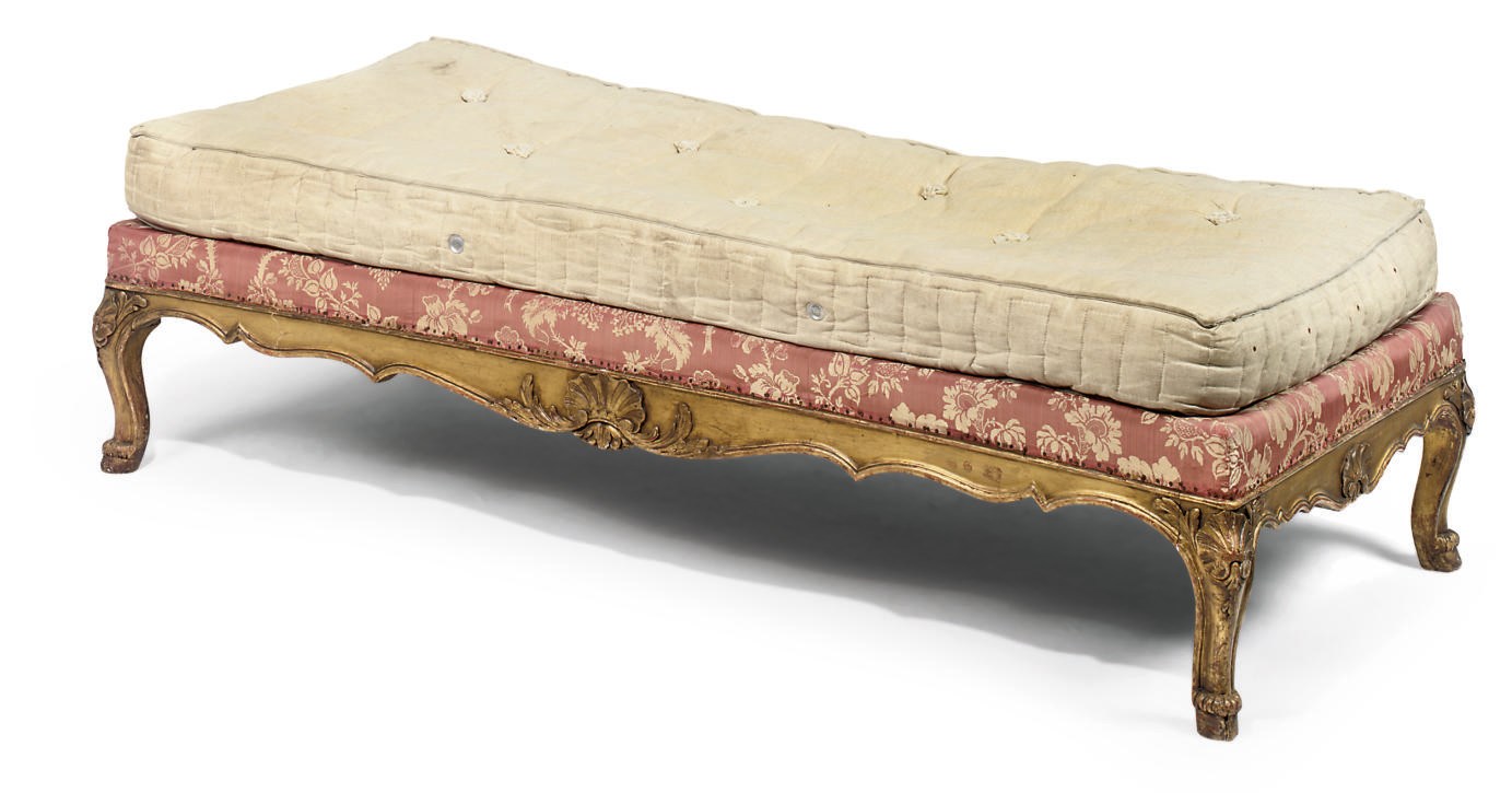 A FRENCH GILTWOOD LONG STOOL